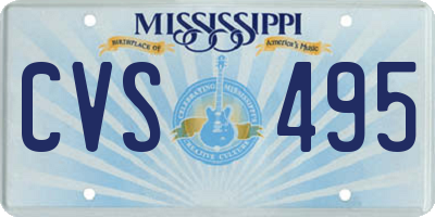 MS license plate CVS495
