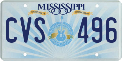 MS license plate CVS496