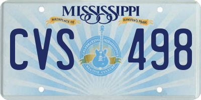 MS license plate CVS498