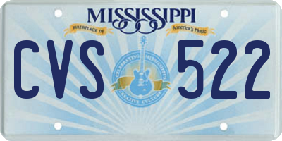 MS license plate CVS522