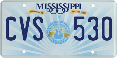 MS license plate CVS530