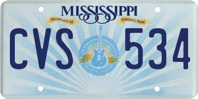 MS license plate CVS534