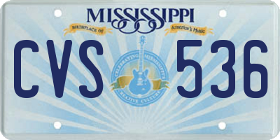 MS license plate CVS536