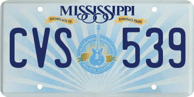 MS license plate CVS539