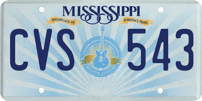 MS license plate CVS543