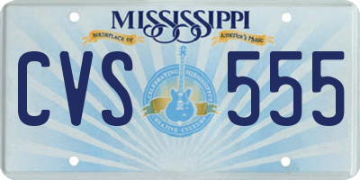 MS license plate CVS555