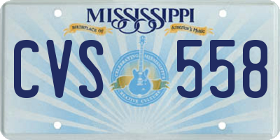MS license plate CVS558