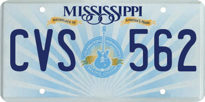 MS license plate CVS562