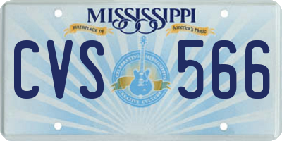 MS license plate CVS566