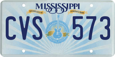 MS license plate CVS573