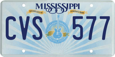 MS license plate CVS577