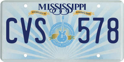 MS license plate CVS578