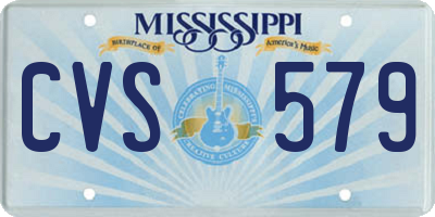 MS license plate CVS579
