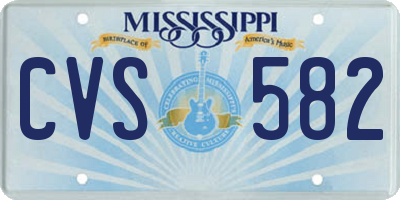MS license plate CVS582