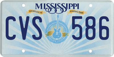 MS license plate CVS586