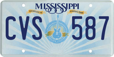 MS license plate CVS587