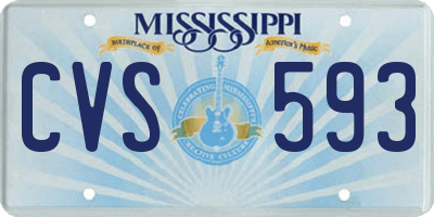 MS license plate CVS593