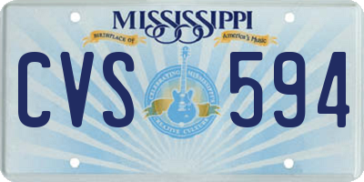MS license plate CVS594