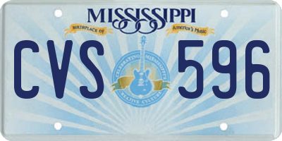 MS license plate CVS596