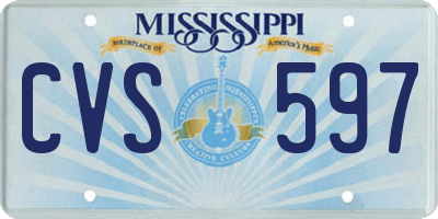 MS license plate CVS597