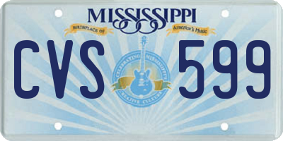 MS license plate CVS599