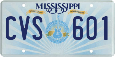 MS license plate CVS601