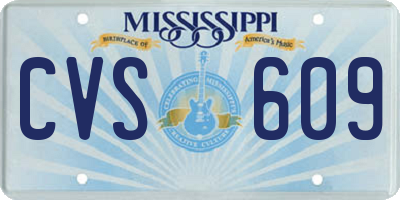 MS license plate CVS609