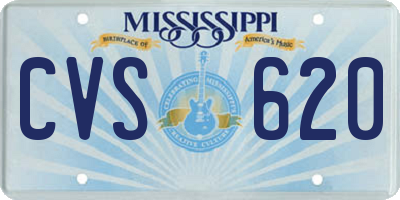 MS license plate CVS620