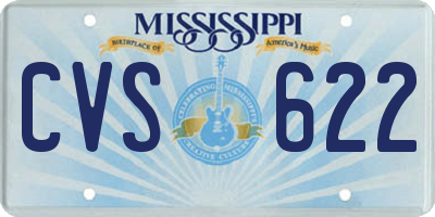 MS license plate CVS622