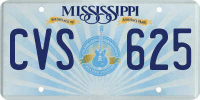 MS license plate CVS625