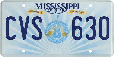 MS license plate CVS630