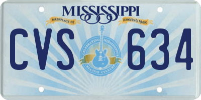 MS license plate CVS634