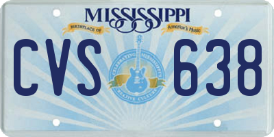 MS license plate CVS638