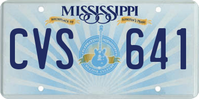 MS license plate CVS641
