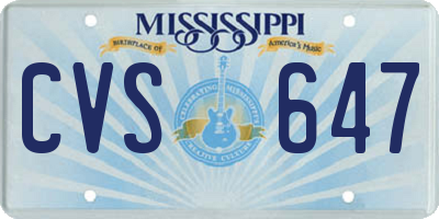 MS license plate CVS647