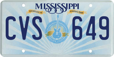 MS license plate CVS649
