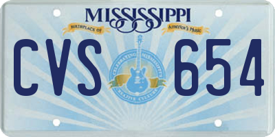 MS license plate CVS654