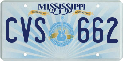 MS license plate CVS662