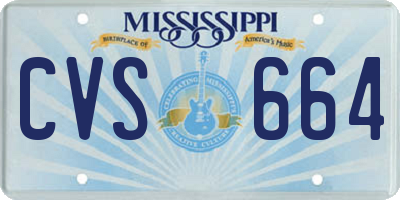 MS license plate CVS664