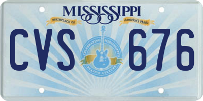 MS license plate CVS676