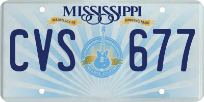 MS license plate CVS677