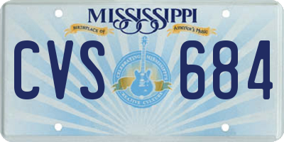 MS license plate CVS684