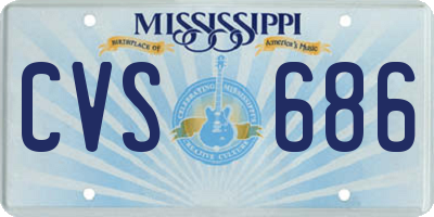 MS license plate CVS686