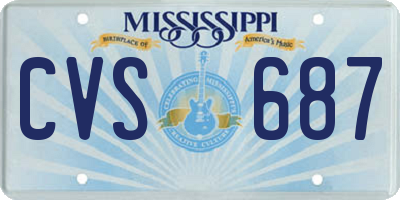 MS license plate CVS687