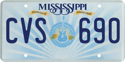 MS license plate CVS690