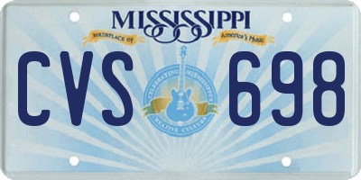 MS license plate CVS698