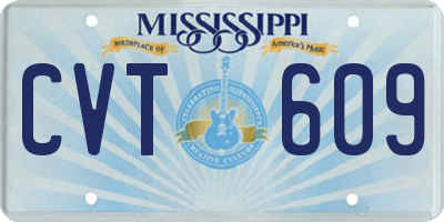 MS license plate CVT609