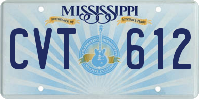 MS license plate CVT612