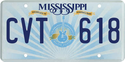 MS license plate CVT618