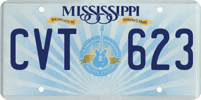 MS license plate CVT623
